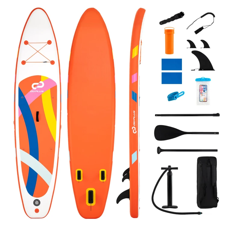 Dmuchana deska SUP stand up paddle pomarańczowa - komplet