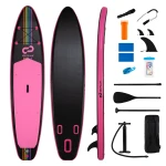 Dmuchana deska SUP stand up paddle różowa- komplet 