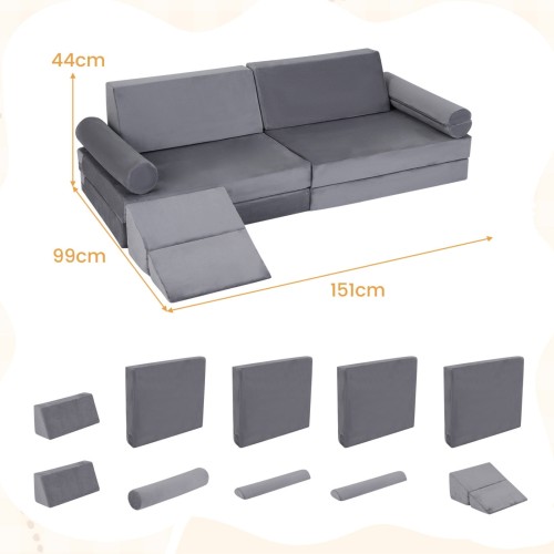 10-częściowa modułowa sofa dla dzieci