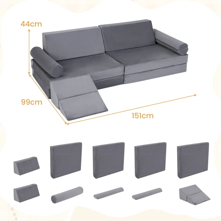 10-częściowa modułowa sofa dla dzieci