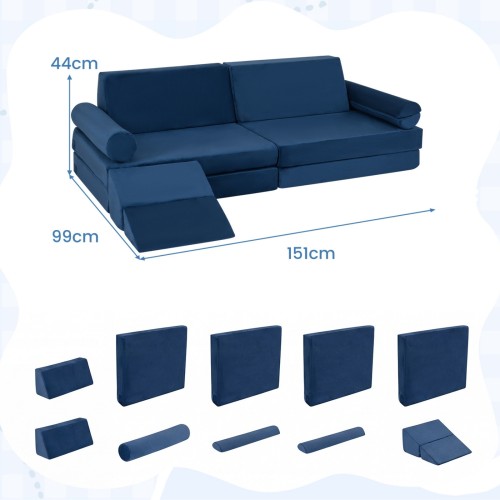 10-częściowa modułowa sofa dla dzieci