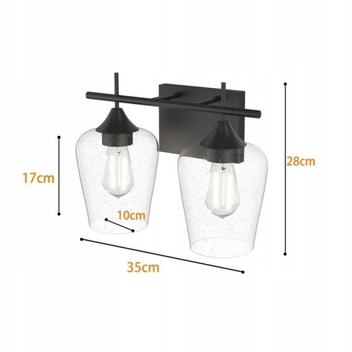 Lampa ścienna kinkiet z 2 kloszami