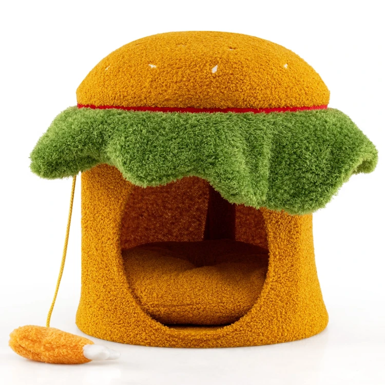 Domek dla  kota w kształcie hamburgera