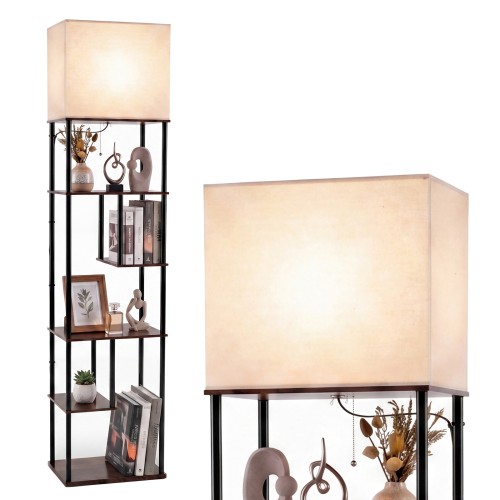 Lampa podłogowa z półkami