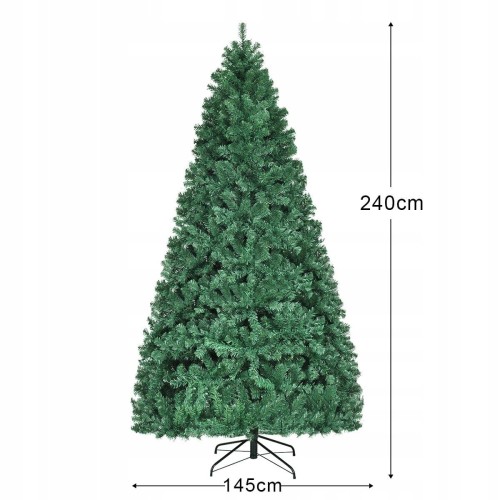 Sztuczna choinka 240cm na stojaku z lampkami LED