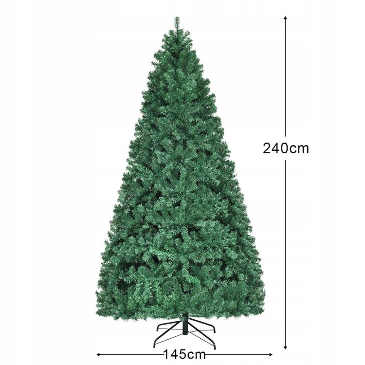 Sztuczna choinka 240cm na stojaku z lampkami LED