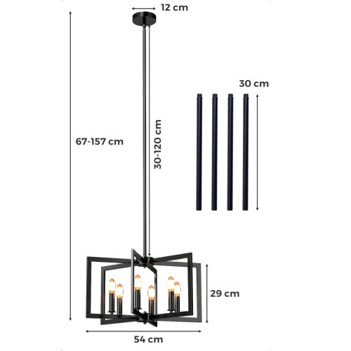 Industrialna lampa sufitowa z regulowaną wysokością