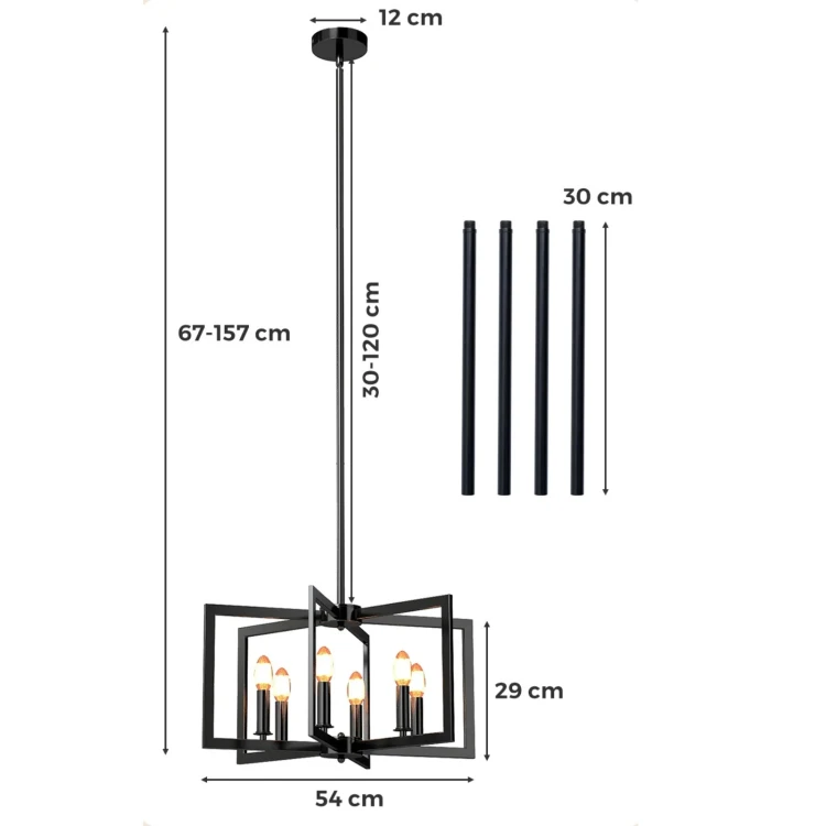 Industrialna lampa sufitowa z regulowaną wysokością