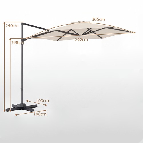 Parasol ogrodowy z wysięgnikiem