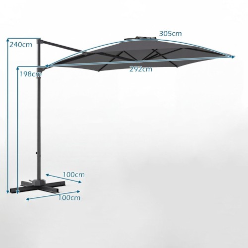 Parasol ogrodowy z wysięgnikiem