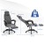 Ergonomiczne krzesło biurowe z wysuwanym podnóżkiem