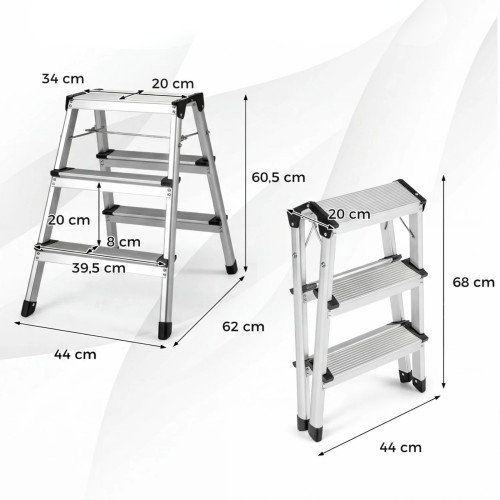 3-stopniowa drabinka z aluminium