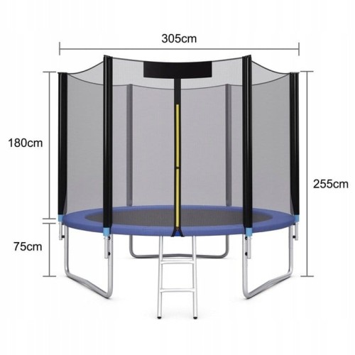 Trampolina dla dzieci z siatką i klapą 305 cm