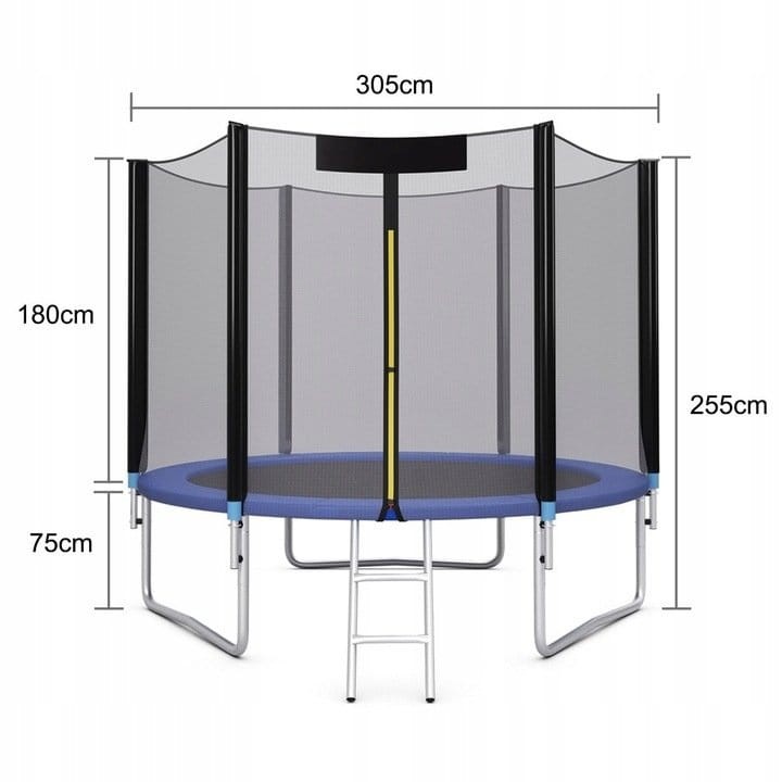 Trampolina dla dzieci z siatką i klapą 305 cm