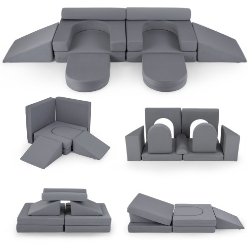10-częściowa modułowa sofa dziecięca z zamszowym pokrowcem