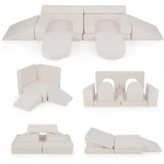 10-częściowa modułowa sofa dziecięca z zamszowym pokrowcem