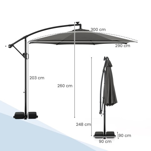 Parasol ogrodowy z LED