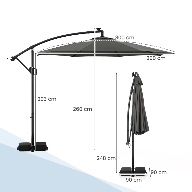 Parasol ogrodowy z LED