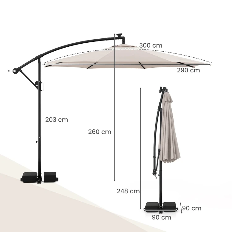 Parasol ogrodowy z LED