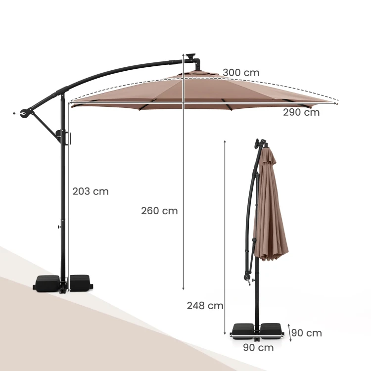 Parasol ogrodowy z LED