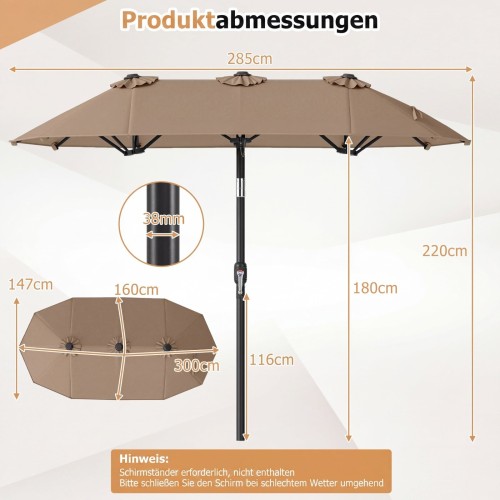Podwójny parasol ogrodowy