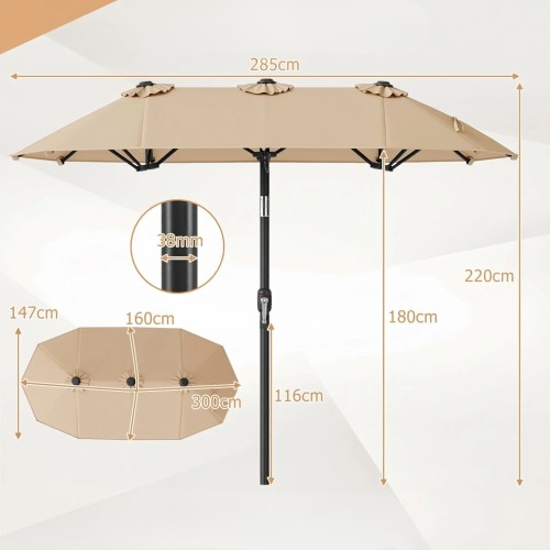 Podwójny parasol ogrodowy