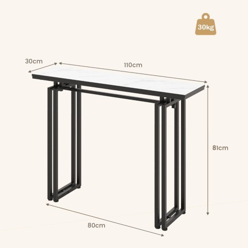 Konsola z blatem imitującym marmur 110 cm