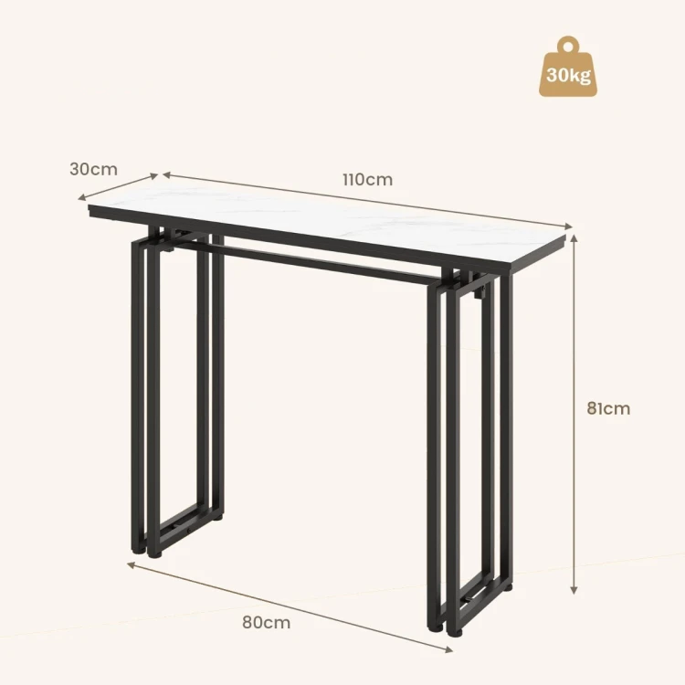 Konsola z blatem imitującym marmur 110 cm
