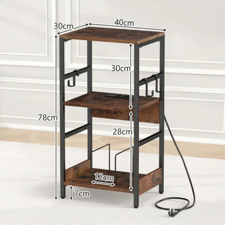 Regał na gramofon ze stacją ładującą