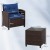 3-częściowy zestaw mebli ogrodowych ze stolikiem i 2 fotelami niebieski