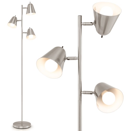 Lampa podłogowa z 3 kloszami 163 cm