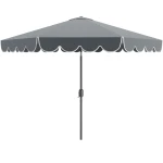 Parasol ogrodowy z korbą i falbaną 300 cm