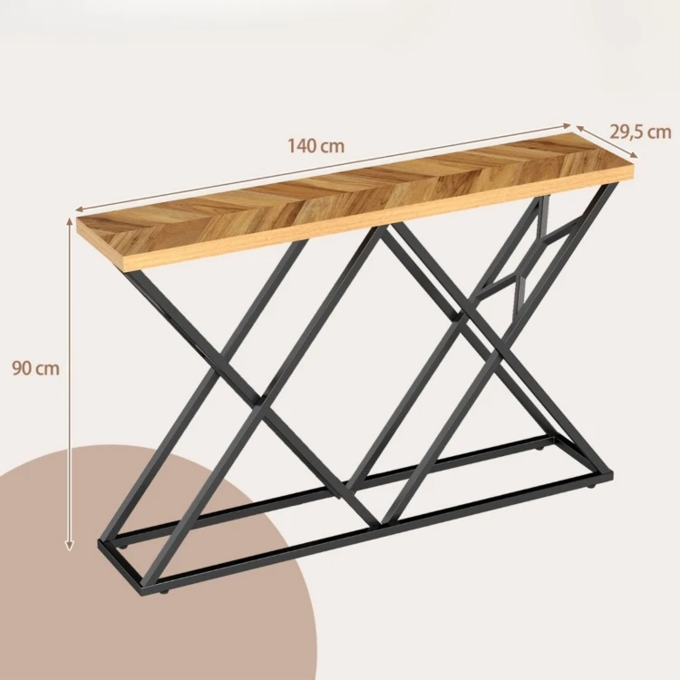 Konsola do przedpokoju z geometryczną podstawą