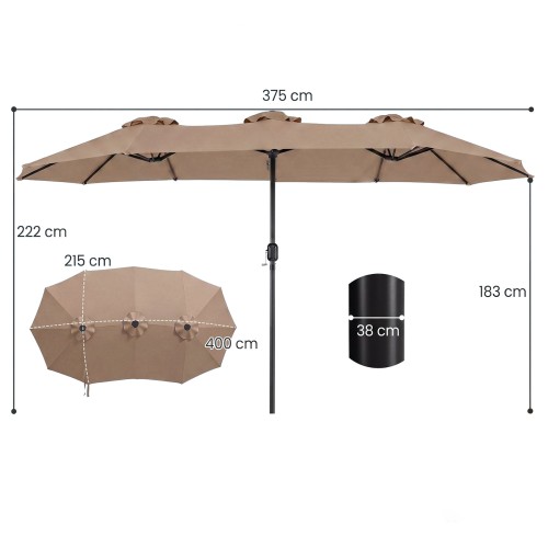 Szeroki parasol ogrodowy