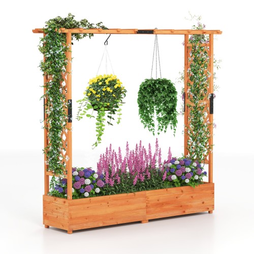 Donica ogrodowa z bocznymi kratkami do roślin pnących pergola