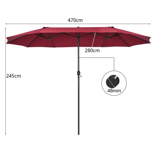 Podwójny parasol ogrodowy