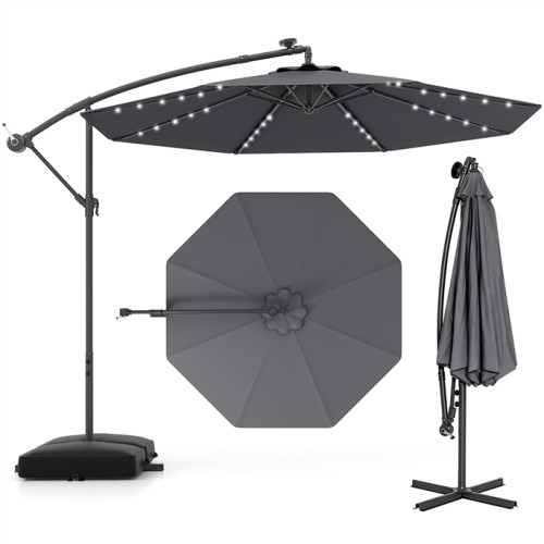 Parasol ogrodowy z wysięgnikiem i oświetleniem LED