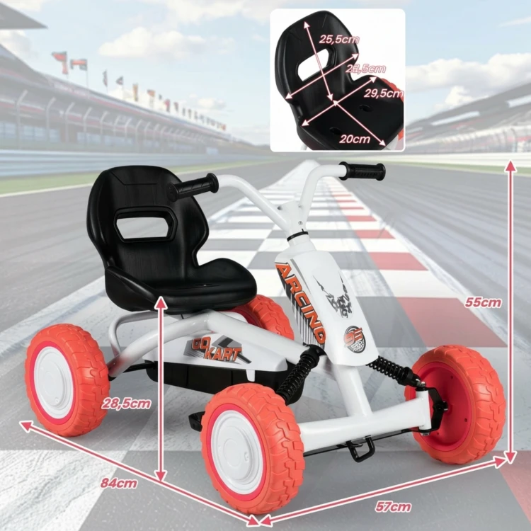 Gokart dziecięcy na pedały z regulowanym siedziskiem