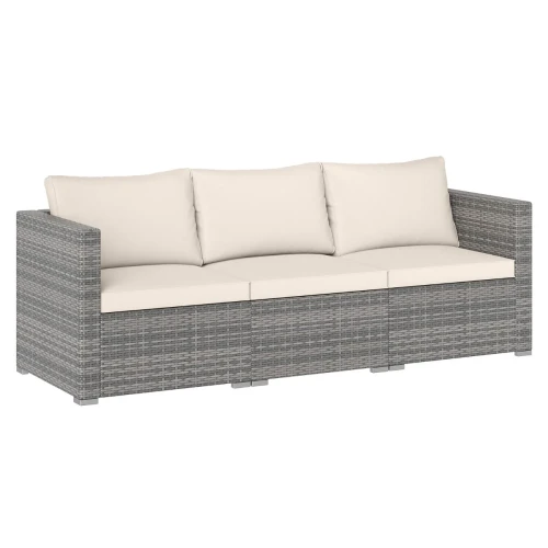 3-częściowa modułowa sofa ogrodowa z poduszkami