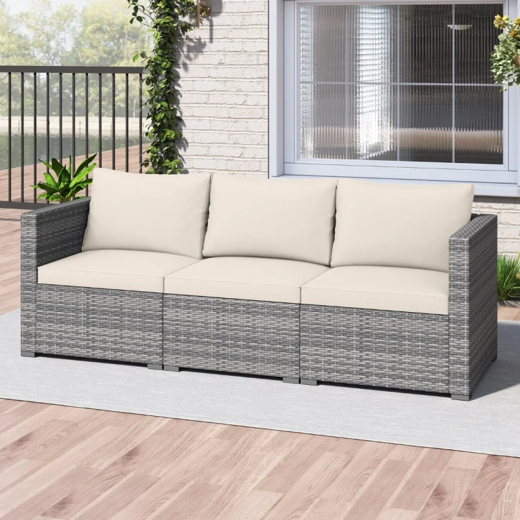 3-częściowa modułowa sofa ogrodowa z poduszkami