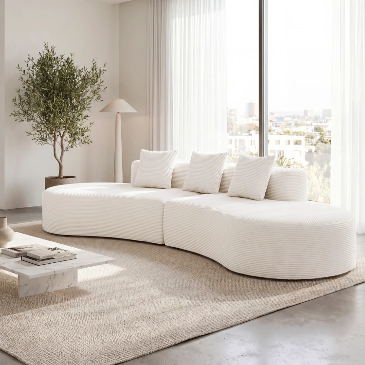 Modułowa sofa piankowa ze sztruksowym obiciem