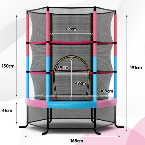 Trampolina ogrodowa z siatką zabezpieczającą Ø165 cm