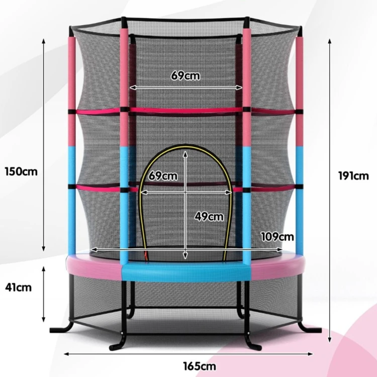 Trampolina ogrodowa z siatką zabezpieczającą Ø165 cm