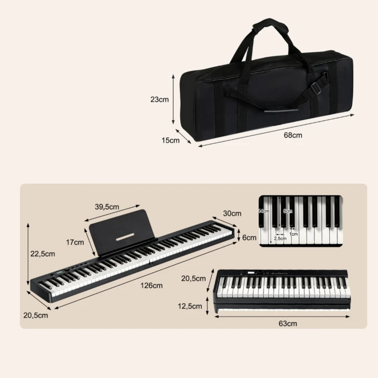 Składany 88-klawiszowy keyboard