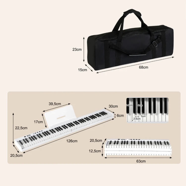 Składany 88-klawiszowy keyboard