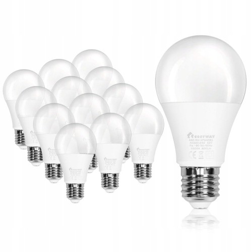 Żarówki led 9w e27 6500k 90lm zestaw 12 szt