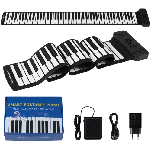 Zwijany keyboard z 88 klawiszami przenośny i kompaktowy