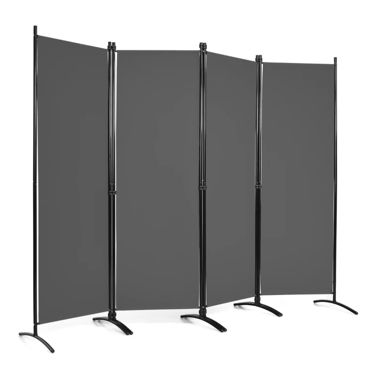 Wysoki parawan z 4 panelami szary