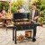 Duży grill węglowy na kółkach z pokrywą