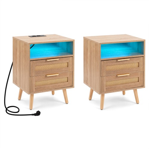 Zestaw 2 szafek nocnych z oświetleniem LED